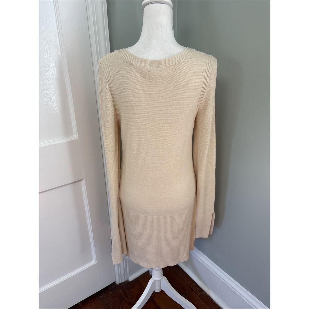 Free People Medium Ivory Criss Cross Long Sleeve Pullover Sweater Tunic - Picture 4 of 7